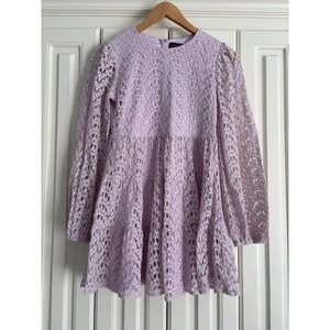 Bardot Junior Lavender Lace Long Sleeved Dress Kids Size 14